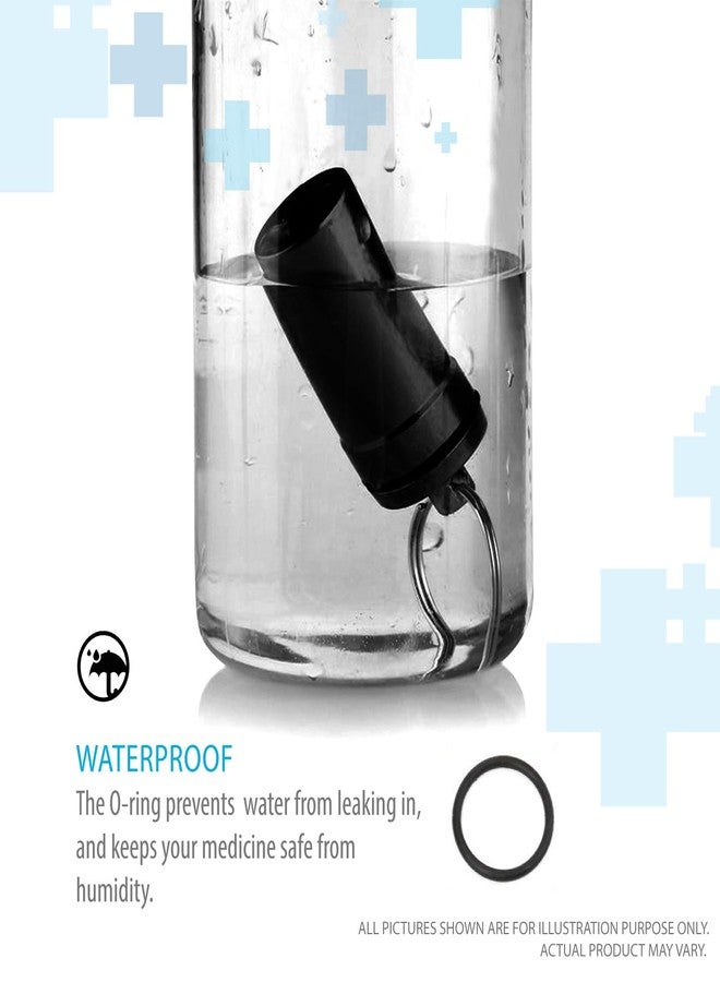 Deke Home - Waterproof Keychain Pill Holder (2 Pack), Small Aluminum Pill Case for Medicine, Vitamins & Travel, Portable Pill Container with Secure Screw Top & Carabiner, 1.9"x0.7", 1.4oz - Image 5